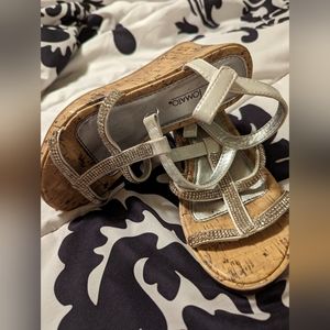 Girls hot tomato rhinestone wedge heels